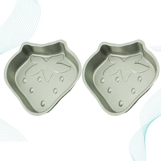 2 Pcs Baking Dishes  Oven Bakeware Pan Chocolate Strawberry Cake Child Mold Heart