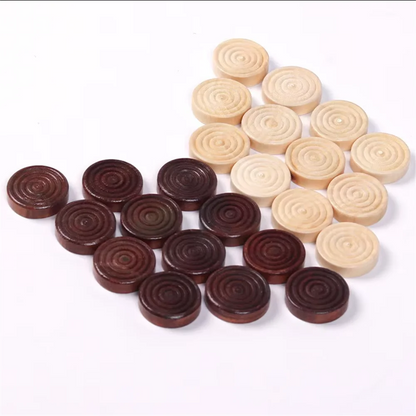 24Pcs/set Wooden Chips Round Checkers Pieces For Backgammon Chess Game Accessories