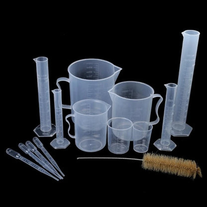 W89C Cylinders, 50ml-1000ml Beakers and Pipettes Set with Tube Brush for Science Labs