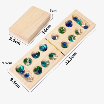 Mancala Board Game Set Family Games Multi Color Beads Ages 7+ Wooden Collapsible for Party Gift Adult Whole Family Boys Girls