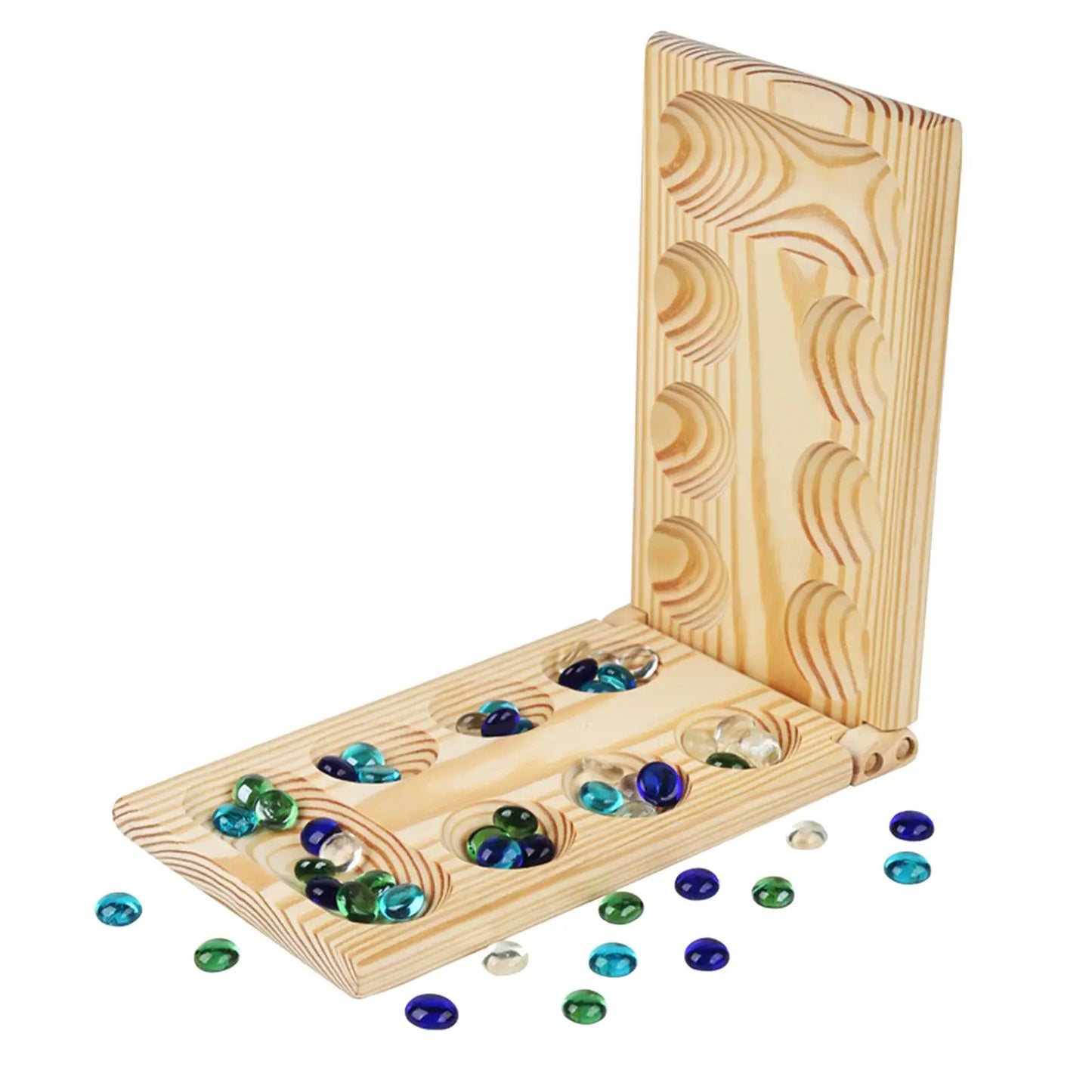 Mancala Board Game Multi Color Beads Classic Improve Planning Skills Collapsible,Party Supplies Family Games Ages 7 Up Board Gam