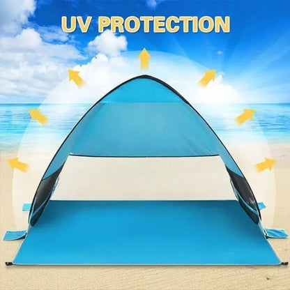 Pop Up Beach Tent Outdoor Camping Travel Shade Sun Shelter Tent Lightweight Folding Waterproof UV Protection Tents 2-3 Man/Women