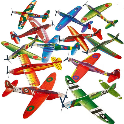 12Pcs Foam Airplane Toy Glider Planes for Kids Party Favors Birthdays Gifts Prize Airplane Model Outdoor Flying Toys