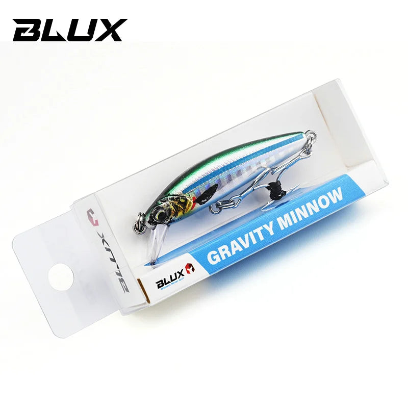 BLUX Gravity Minnow 50mm Long Cast Heavy Shrink Fishing Lure 4.3g Wobbler for Freshwater Saltwater Bass Pike Hard Plastic Bait