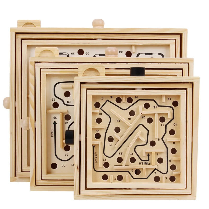 Wooden Labyrinth Marble Ball Tilt Maze Wood Game Puzzle Inteligencia Toys Hobbies Regalos Cumpleaños Niños Para Invitados