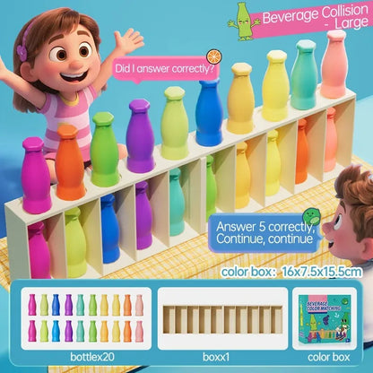 Children's Fun Beverages Color Match Early Childhood Training Interactive Board Game