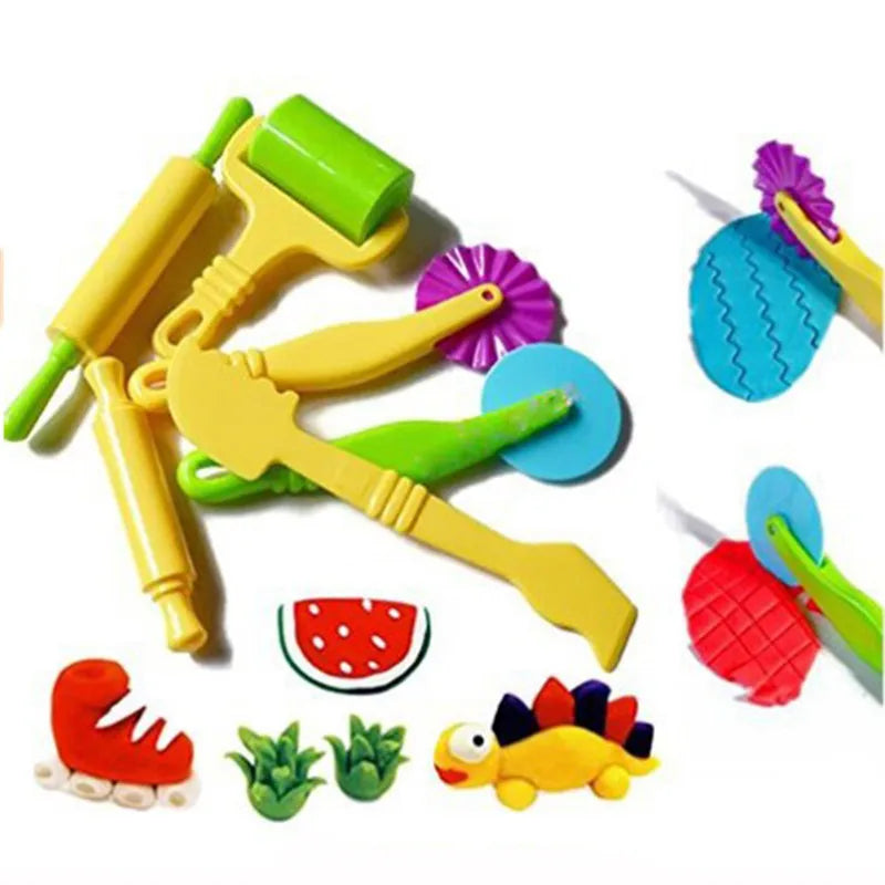 New Creative 3D Plasticine Tools Playdough Set Color Play Dough Model Tool Toys Clay Moulds Deluxe Set