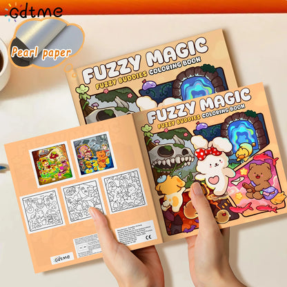FUZZY MAGIC Coloring Book For Teenagers, Featuring Cute Animals and easy-to-use Coloring Picture Books