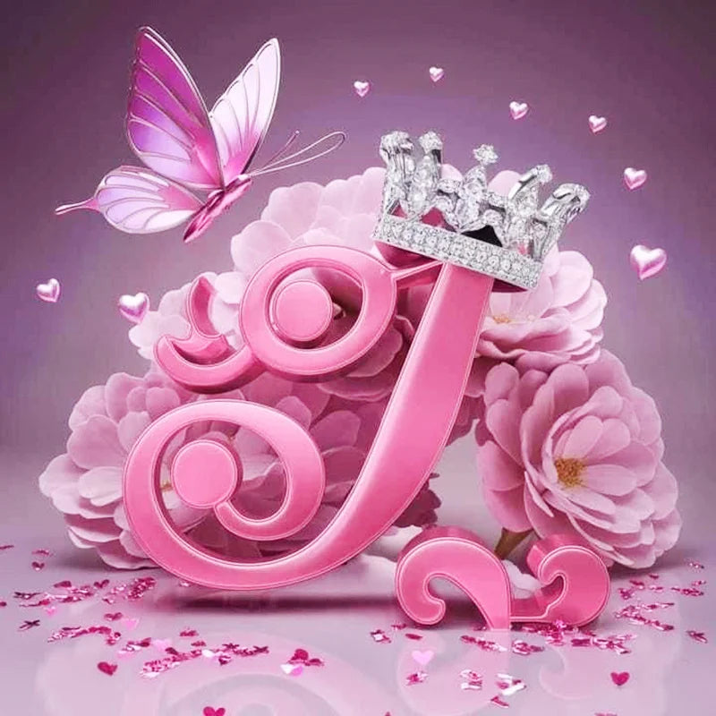 Huacan New Arrivals Diamond Painting Crown Letters  Full Drill Mosaic Butterfly Alphabet Art Wall Decor For Home Craft Kit