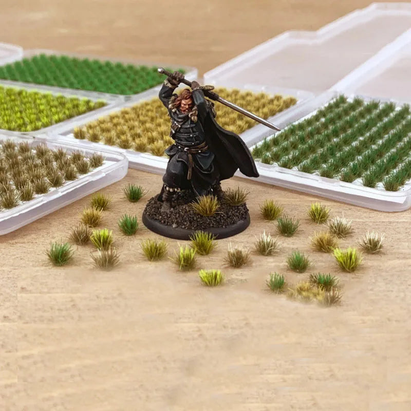 104Pcs Miniature Static Flower/Grass Tuft Plant Model Kit for Diorama Railway/Building/Garden Micro Landscape Model Making