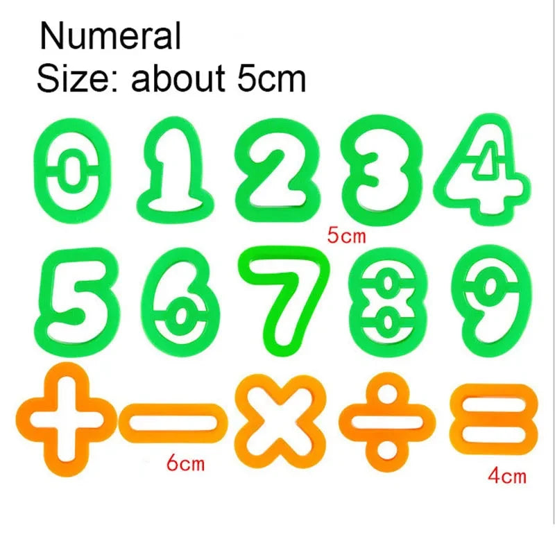 Puzzle Play Dough Tool Kit For Kids Number Letters Symbols Cutters Dough Rollers Clay Playdough Accessories Preschool DIY Toys