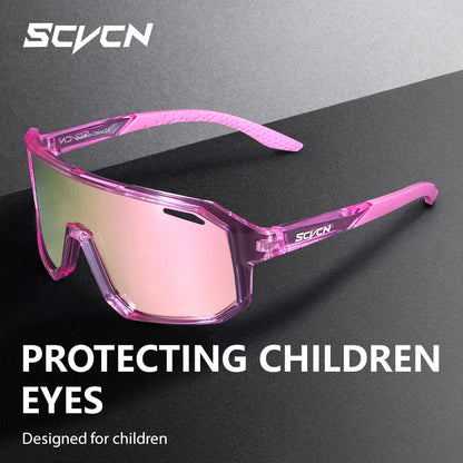 SCVCN Children Cycling Glasses Kids Outdoor Sports Sunglasses UV400 MTB Bike Eyewear Girls Boys Camping Fishing Golf Accessories
