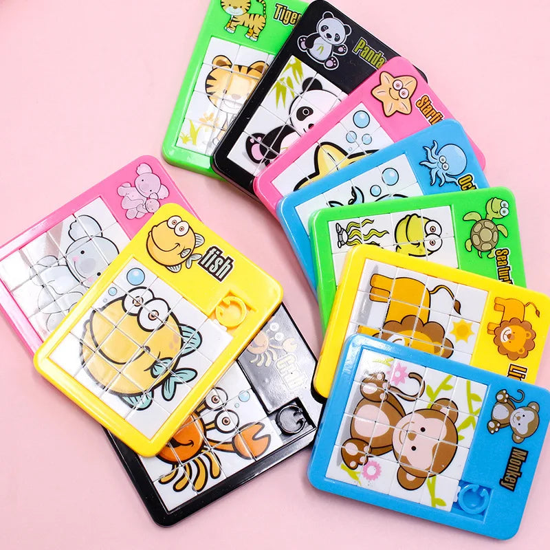 Cartoon Animal Slide Puzzle for Kids Early Educational Toys Goodie Bags Stuffers Classroom Prizes Birthday Party Gifts