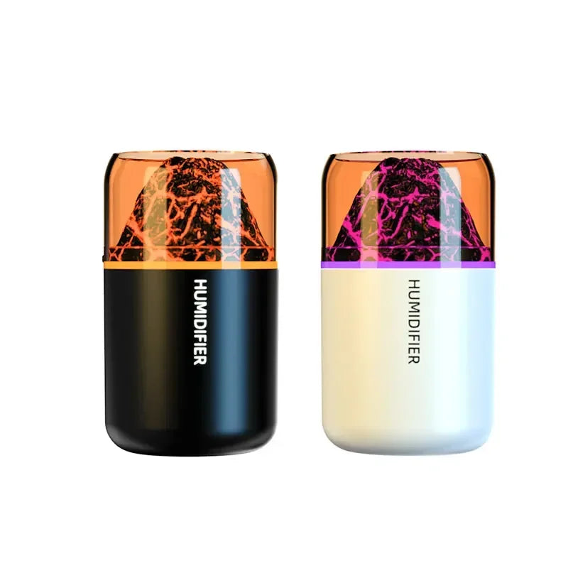 180ML Mini Humidifier USB Air Purifier Aroma Essential Oil Diffuser Creative Volcano Color Light Mist Spray for Car Home Bedroom