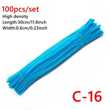 100pcs Colorful Chenille Stems Pipe Cleaners Kids Educational Toys Handmade Plush Tinsel Twist Sticks For DIY Craft Supplies