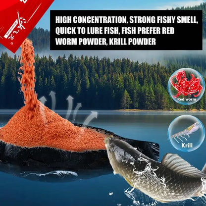 Fishing Scent Fishing Red Worm Powder Bait Scent Fish Attractants For Baits High Concentration Attractive Smell Fishing Bait