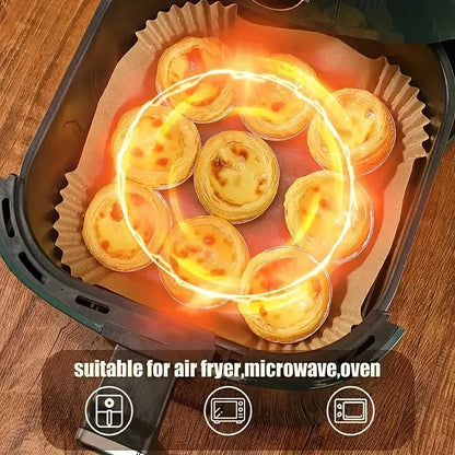 100/50pcs Non-Stick Air Fryer Disposable Paper Liners,Compatible with Most Air Fryer Models,Baking Sheets for Baking,Frying Food