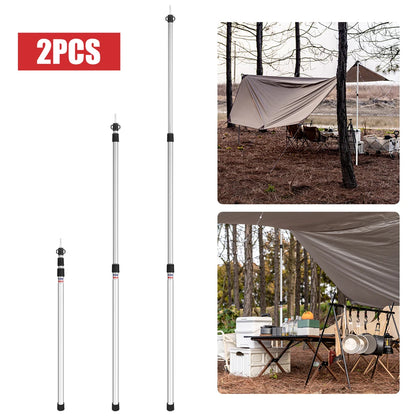 Tent Poles Telescopic Adjustable Awning Canopy Tarp Pole Support Rod for Sun Shelter Garden Camping Tents