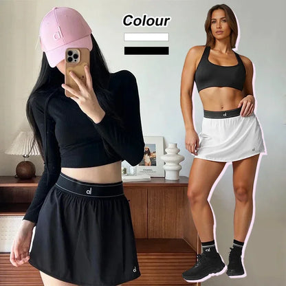 A* Yoga High-end Moisture Wicking Water-cooled Tennis Skirt Women's Quick-drying Breathable Double-layer Sports Pants Skirt