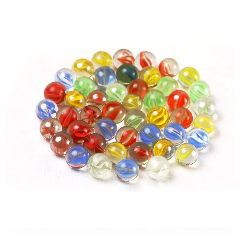 30PCS 1.4cm Children's Game Machine Checkers Yoyo Balls Colored Glass Beads Fish Tank Decoration Beads Glass Balls Game Pinballs