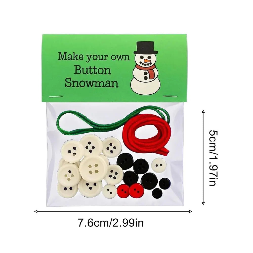 Santa Button Ornament Kits Handmade Button Snowman Craft Kit Christmas Tree Pendant Ornament for 2025 Xmas Navidad Party