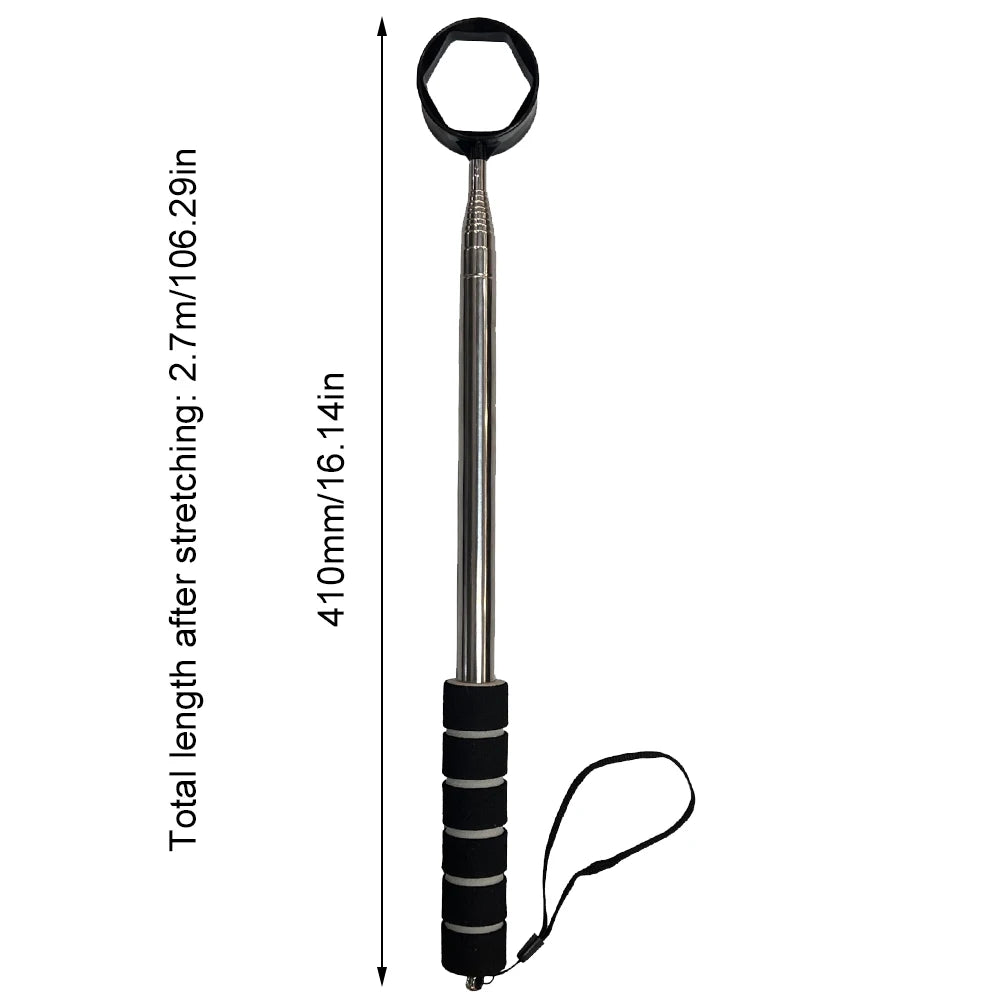8.86 FT Telescopic Golf Ball Retriever Golf Ball Pick Up Retriever Grabber Non-Slip Handle Claw Sucker Tool Golf Accessories