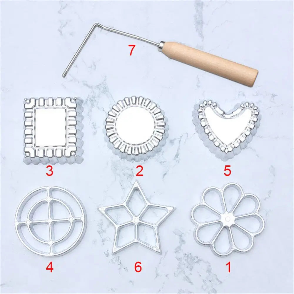 Aluminum Swedish Rosette Iron Maker Waffle Timbale Molds Funnel Cake Ring Maker Cookie Bake Mold Bunuelos Mold With Handle