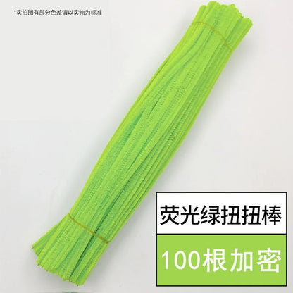 100pcs Chenille Stems Toy DIY Strips Twist Bar Anvil Wire Craft Pipe Creative Hobby Children Plush Stick Pipe Cleaners DIY Craft