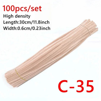 100pcs Colorful Chenille Stems Pipe Cleaners Kids Educational Toys Handmade Plush Tinsel Twist Sticks For DIY Craft Supplies