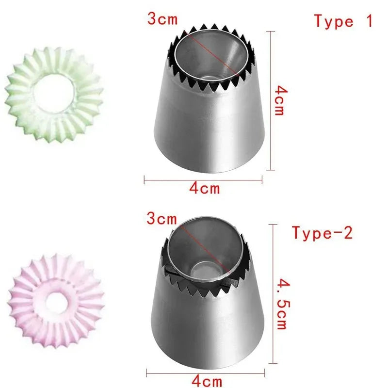 1/2pcs Cookie hollow flower mouth Stainless steel Romeo flower pastry nozzle Cake tools Decorative nozzle set Baking accessories