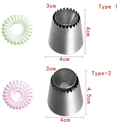1/2pcs Cookie hollow flower mouth Stainless steel Romeo flower pastry nozzle Cake tools Decorative nozzle set Baking accessories