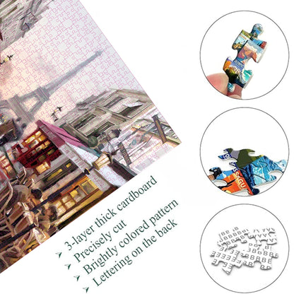 1000 Pieces Jigsaw Puzzles, Paris Street, Adults Large Puzzle Toys Gift Intellectual Decompressing Fun Family Game