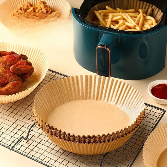 50PCS/set of Special Food-grade Oil-absorbing Paper Pad for Air Fryer Baking Round Paper Tray