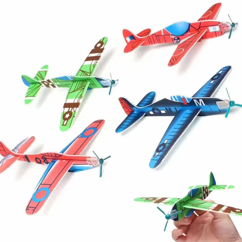 12Pcs Foam Airplane Toy Glider Planes for Kids Party Favors Birthdays Gifts Prize Airplane Model Outdoor Flying Toys