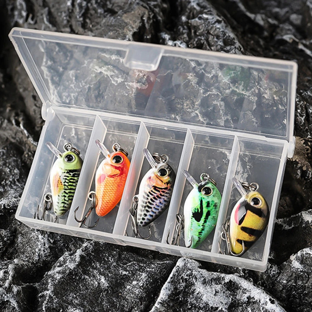 5pcs Mini Crankbait Fishing Lure 30mm 2g Floating Wobbler Artificial Hard Bait Fishing Bait for Pike Walleye Bass