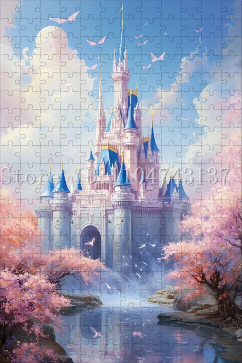 108/300/500/1000 Pieces Disney Castle Jigsaw Puzzles for Adults Stress Relief Toys Disnyland Scenery Puzzles Home Decor Artwork