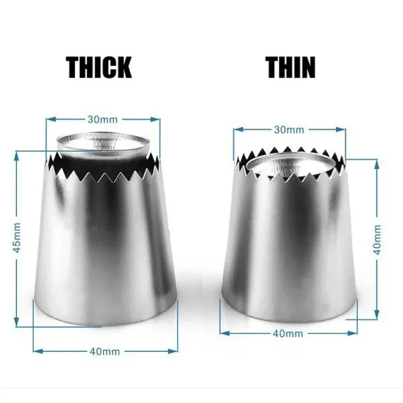 1/2pcs Cookie hollow flower mouth Stainless steel Romeo flower pastry nozzle Cake tools Decorative nozzle set Baking accessories