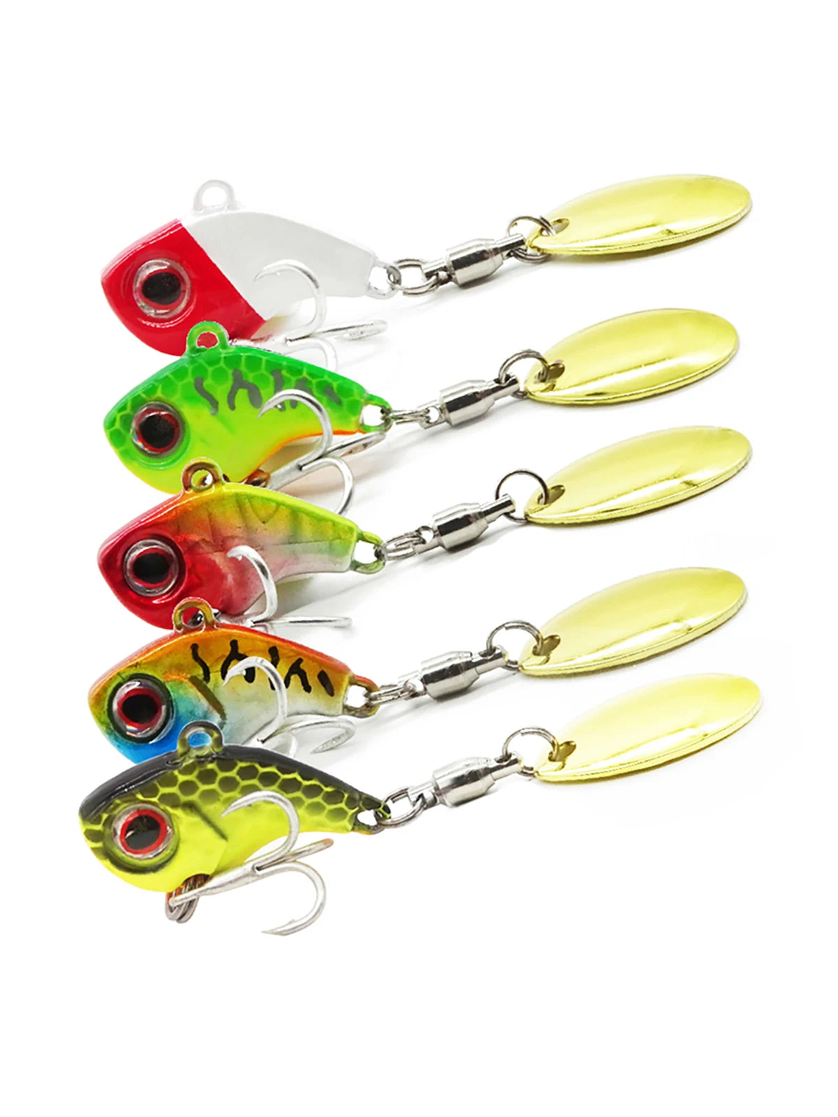 5Pcs Spinner Fishing Lure 5g/7g/10g/14g/20g Long Casting Drop Shot Bait VIB VIBRATION Artificial Bait Swivel Pike Fishing Tackle