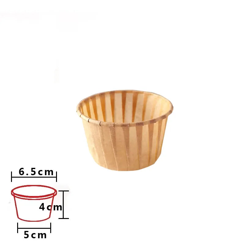 50/100pcs Non-stick Cupcake Tray DIY Cake Mold Rolled Edge Cups 3.25oz Mini Pack Muffins Cup Children's party Baking Supplies