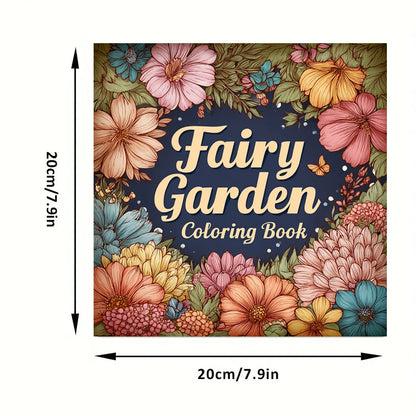 28 Pages Original Fairy Garden Coloring Book for Adult | Colouring Book, Drawing Supplies for Christmas, Thanksgiving, Halloween