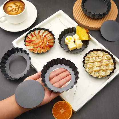 Mini Tart Pans Small Cake Mold,With Removable Bottom,Nonstick Cake Pan,Round Quiche Pie Pan Set, Cupcake Muffin Mold Baking Tool