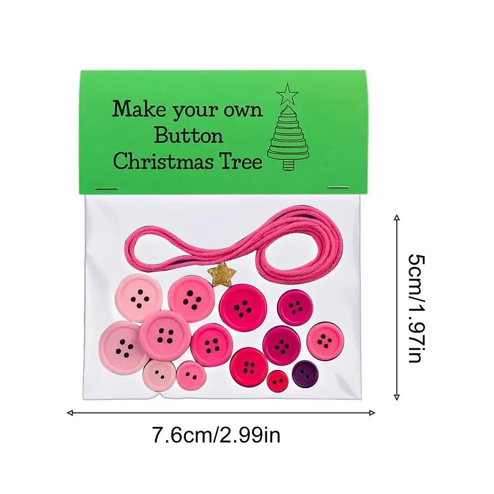 Santa Button Ornament Kits Handmade Button Snowman Craft Kit Christmas Tree Pendant Ornament for 2025 Xmas Navidad Party