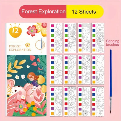 5-Pack Pocket Watercolor Coloring Book Set: Enhance Creativity and Concentration with Miniature Art Supplies