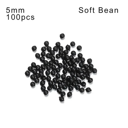 100pcs Fishing Beads Space Stopper Black 3mm-12mm Round Soft and hard beans Fishing Lures bait Hook Rig Accessories