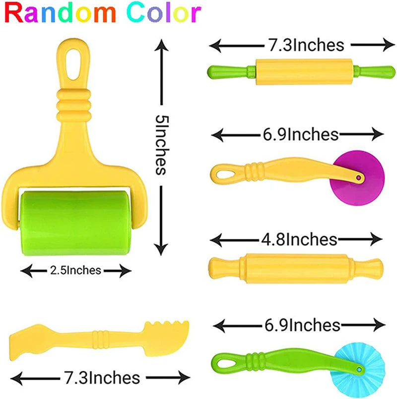 Playdough Molds Dough Accessories Handicraft Toys Cutter Roller Hat Eyes Nose Plasticene Models Kindergarten Kids DIY Crafts