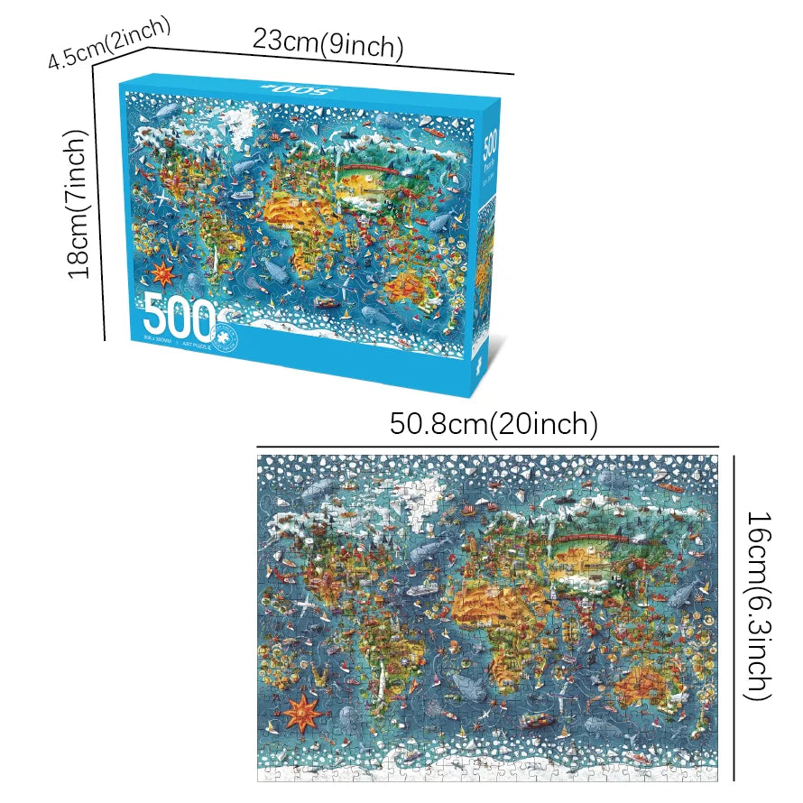 Jigsaw Puzzles for Adults/Kids 500 Pieces Group Jigsaw Puzzles Families Games Toy for Home Art Decor Puzzles 15" x 10"