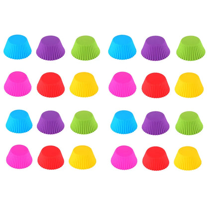 1-24Pcs/Set Silicone Cake Mold Round Shaped Muffin Cupcake Baking Molds Kitchen Cooking Bakeware Maker DIY Cake Decorating Tools