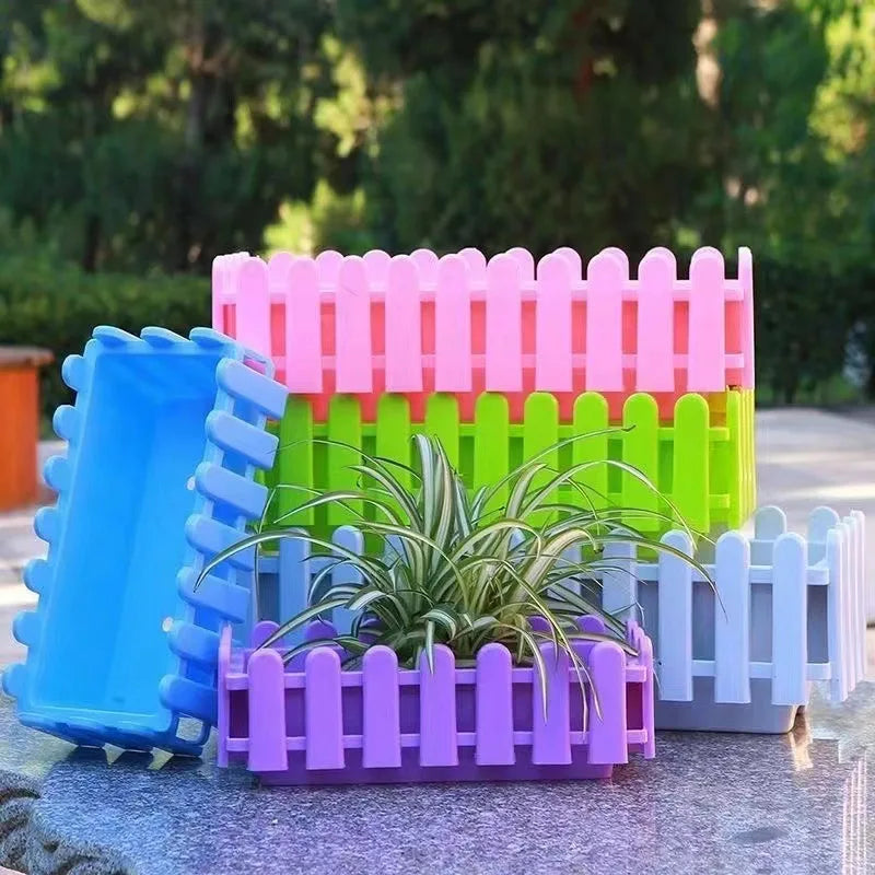 Garden Fence Type Flower Pot With Holes Cuboid Flowerpot Planting Flower Vegetable Plant Pot