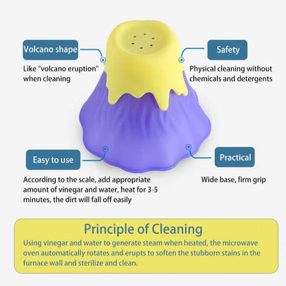 Volcano Microwave Oven Oil Dirt Cleaner Easily Cleans Microwave Appliances For The Kitchen Refrigerator Cleaning Tools