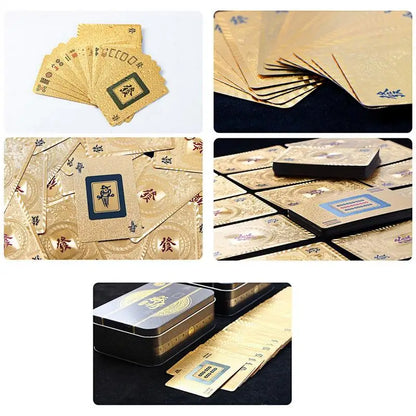 Mahjong Playing Cards 146pcs Ma hjong Cards Set  PVC frosted Thicken Handheld Poker Waterproof Chinese / American Majhong